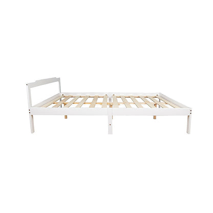 Double Wooden Bed Double Frame Home Furniture White