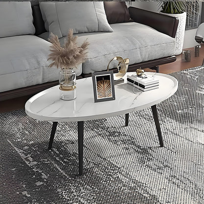 Oval Coffee Table Mid Century Modern Minimalist Display