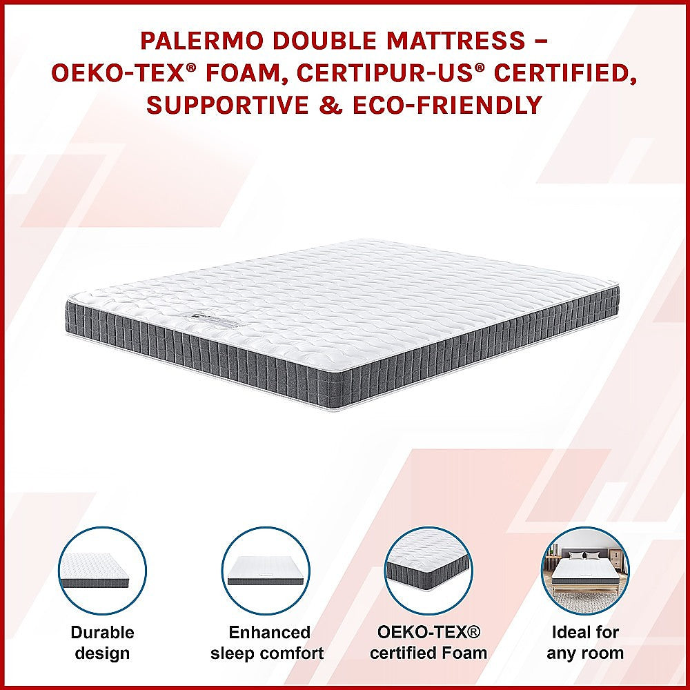 PALERMO Queen Mattress – OEKO-TEX® Foam, CertiPUR-US® Certified, Supportive & Eco-Friendly