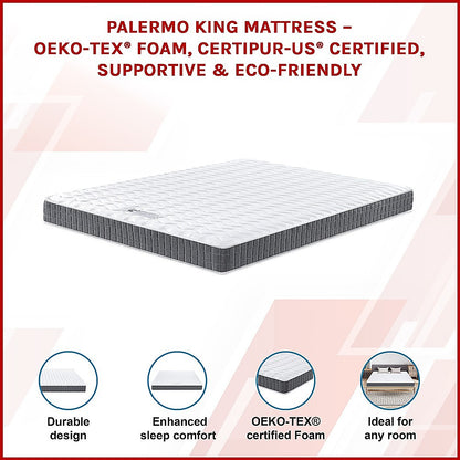 PALERMO King Mattress – OEKO-TEX® Foam, CertiPUR-US® Certified, Supportive & Eco-Friendly