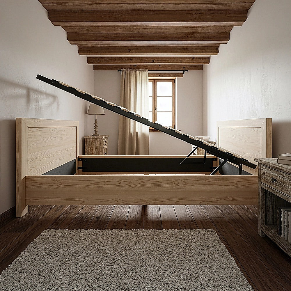 Queen Gas Lift Bed Mechanism with Frame – Storage Platform & Sofa Bed Kit