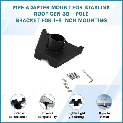 Starlink Roof Pole Adapter Bracket for Gen 3B (1–2 Inch Mounting) - Factory Direct Shop