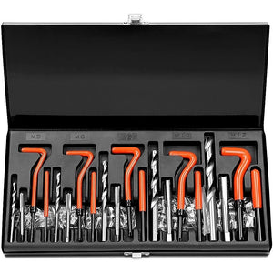 131pc Helicoil-Type Thread Repair Kit – Metric Insert Tool Set for Damaged Threads