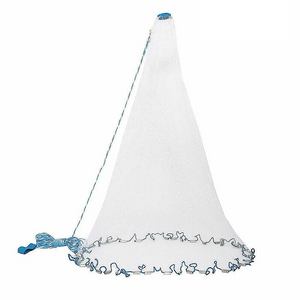 Quick Throw Fishing Net Mesh with Chain Weights & Drawstring