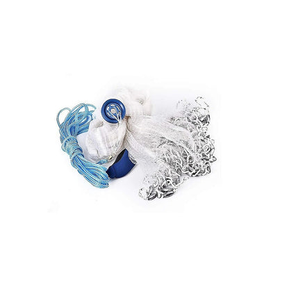 Quick Throw Fishing Net Mesh with Chain Weights & Drawstring