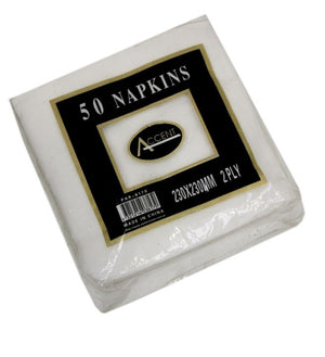 bulk 2400 White Napkin Cocktail 2ply 23cm