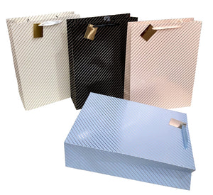 bulk 24 Xlarge Foil Stripe Gift Bag Assort 43cm