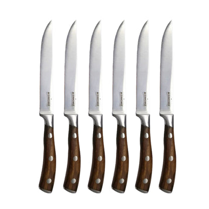 ASMOKE STEAK KNIFE SET OF 4,PAKKAWOOD HANDLE
