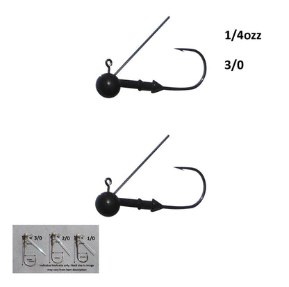 Vike 1/4 oz Weedless Round Jig Head with a Size 3/0 Hook Tungsten, 2 pack