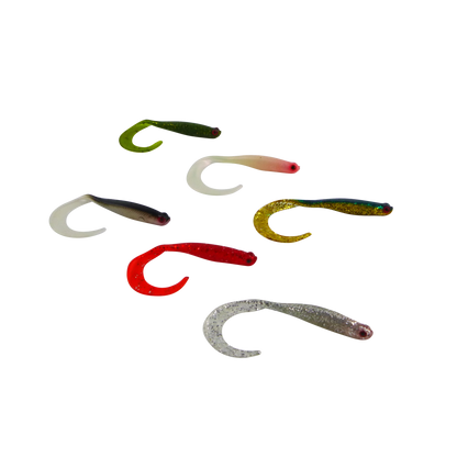 Swimerz 100 mm VTail Soft Plastic Lure, Red Glitter, 5 pack
