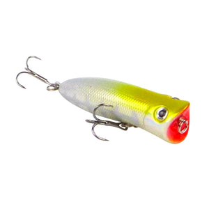 Fishing Popper lure with a gradient colour pattern on a white background