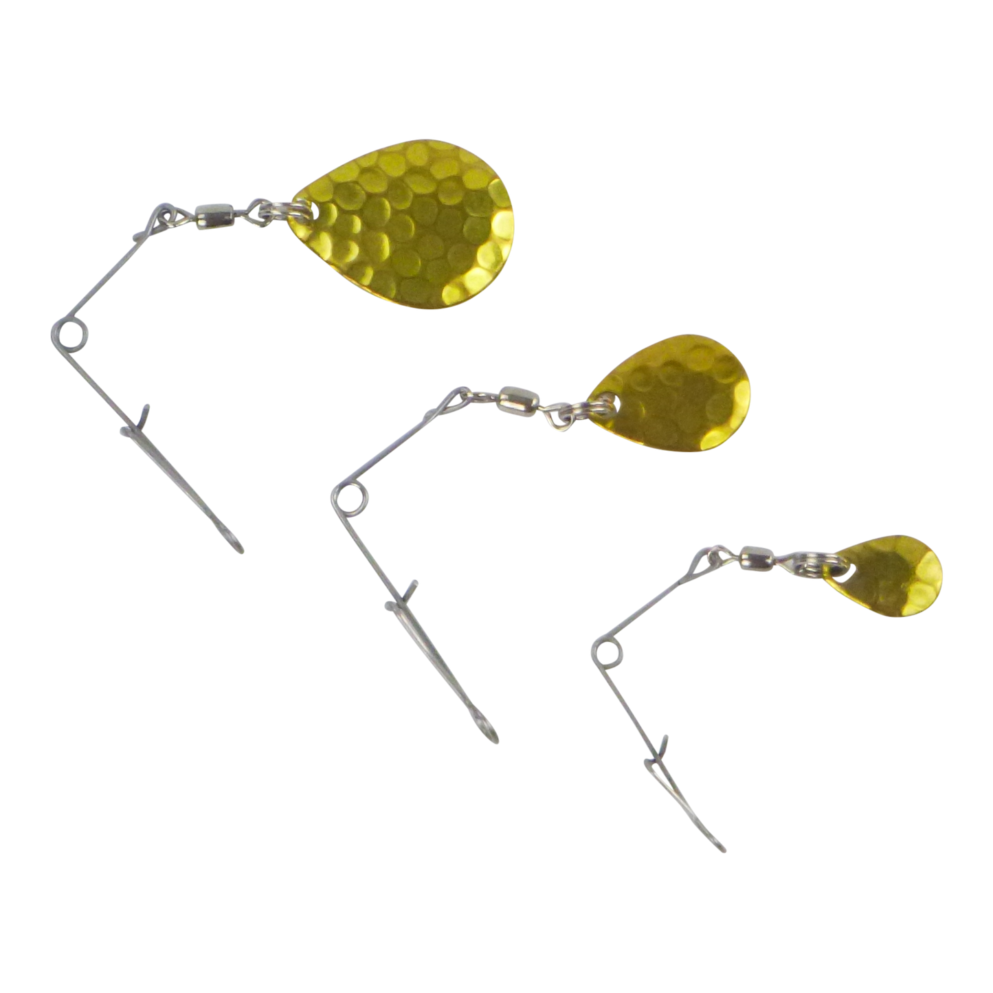 Swimerz Jig Spinner, Large, Hammered Brass, 5 Pack