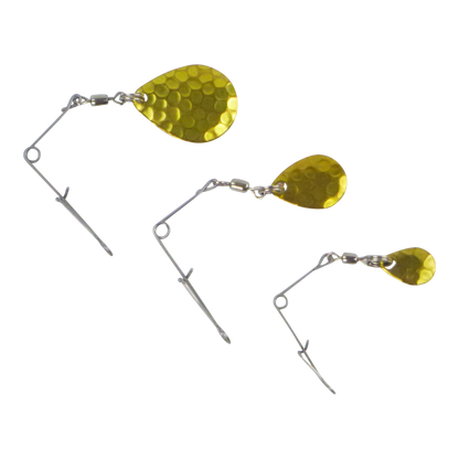 Swimerz Jig Spinner, Large, Hammered Brass, 5 Pack