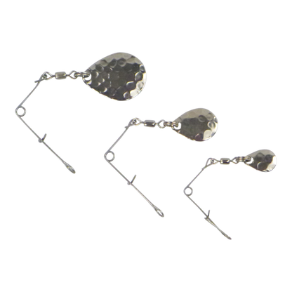 Swimerz Jig Spinner, Large, Hammered Nickel, 5 Pack
