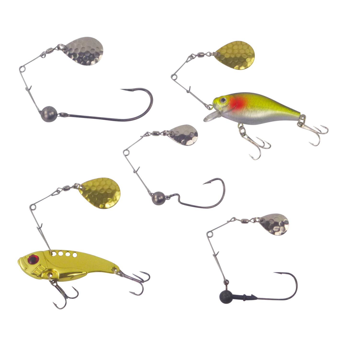 Swimerz Jig Spinner, Large, Hammered Nickel, 5 Pack