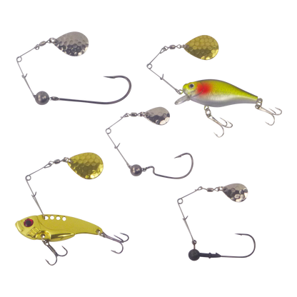 Swimerz Jig Spinner, Large, Hammered Nickel, 5 Pack