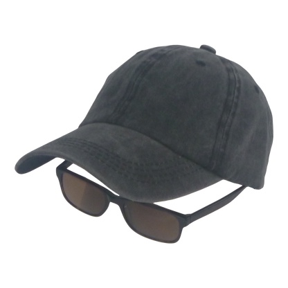 BSTC 6-Panel Baseball Cap, Distressed Cotton, Charcoal