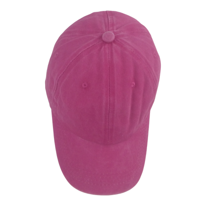 BSTC 6-Panel Baseball Cap, Distressed Cotton, Hot Pink