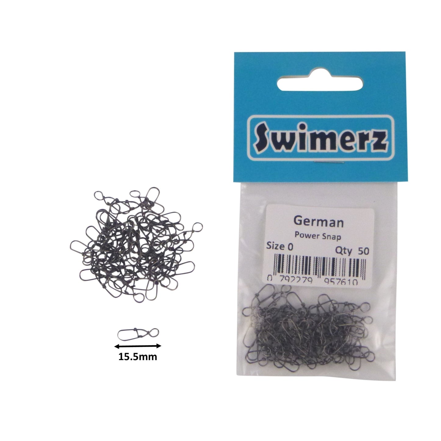 Swimerz German Power Snap, Closed Eye, size 0, 50 pack