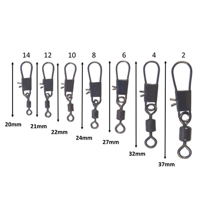 Swimerz Rolling Swivel w Interlock Snap, Size 10, 45 pack