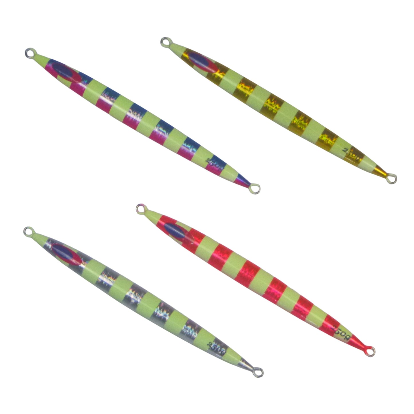 Finesse Lumo Fastdrop Jig, 250gm, Gold Stripe, Qty 2