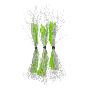 Dekoi Krystal Flash Lure Skirts, Silver Chartruese