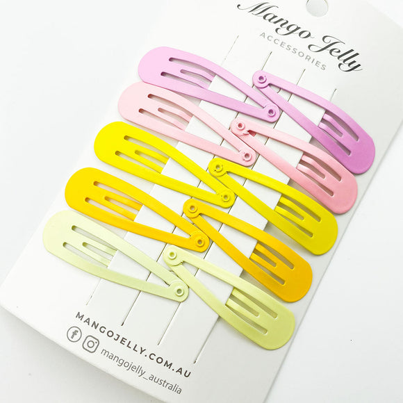MANGO JELLY Everyday Snap Hair Clips (5cm) - Lemon - One Pack
