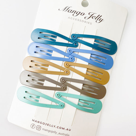 MANGO JELLY Everyday Snap Hair Clips (5cm) - Natural - Twin Pack