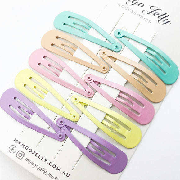 MANGO JELLY Everyday Snap Hair Clips (5cm) - Soft Pastel - One Pack