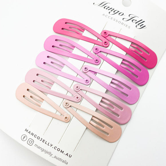 MANGO JELLY Everyday Snap Hair Clips (5cm) - Just Pink - Twin Pack
