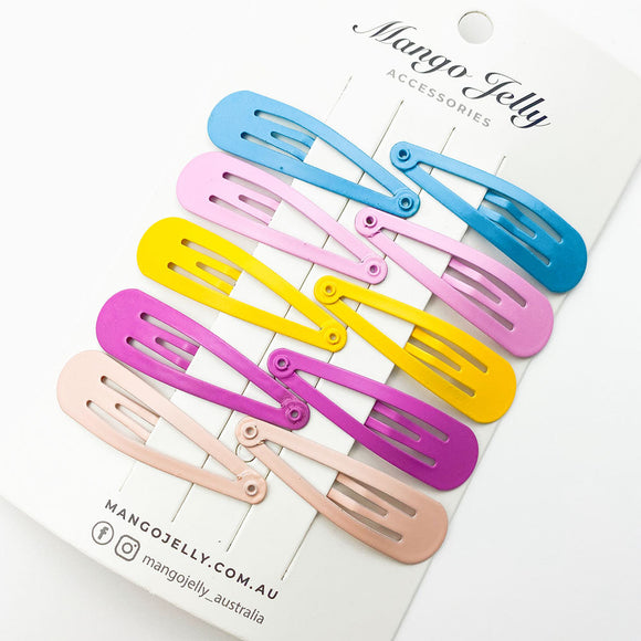 MANGO JELLY Everyday Snap Hair Clips (5cm) - Pop - Twin Pack