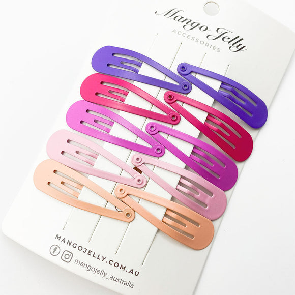 MANGO JELLY Everyday Snap Hair Clips (5cm) - Violet - Twin Pack