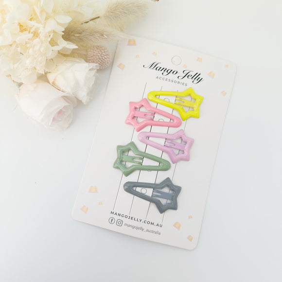 MANGO JELLY Butter Cream Hair Clips Collection - Candy Shooting Stars - Twin Pack