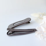 MANGO JELLY Large Pastel Coated Hair Clips - Dark Grey - Twin Pack