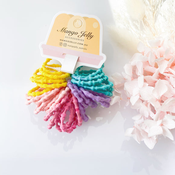 MANGO JELLY Kids Hair Ties (3cm) - Bamboo Candy -Twin Pack