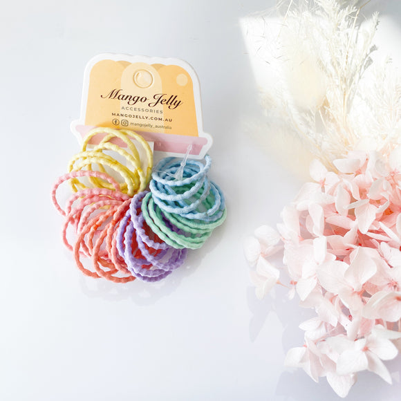 MANGO JELLY Kids Hair Ties (3cm) - Bubbly Candy - Six Pack