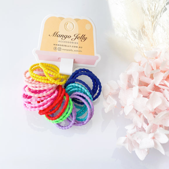 MANGO JELLY Kids Hair Ties (3cm) - Bubbly Mixed -Twin Pack