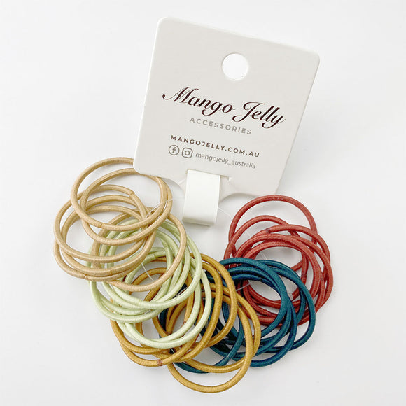 MANGO JELLY Kids Hair Ties (3cm) - Classic Forest -Twin Pack