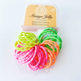 MANGO JELLY Kids Hair Ties (3cm) - Silky Pop Neon -Twin Pack