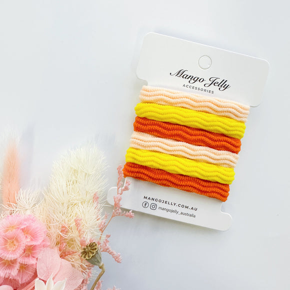 MANGO JELLY Metal Free Textured Hair ties 4cm (Thick) - Autumn-One Pack