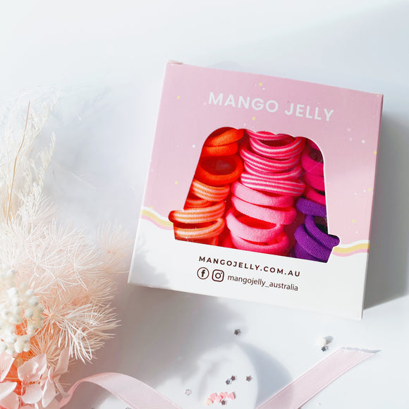 MANGO JELLY Metal Free Hair Ties (3cm) - Candy 36P - One Pack