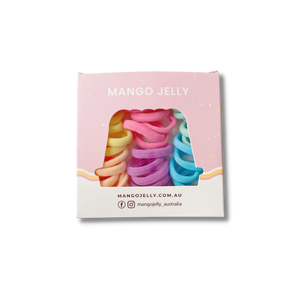 MANGO JELLY Metal Free Hair Ties (3cm) - Classic Pastel 36P - One Pack