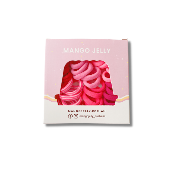 MANGO JELLY Metal Free Hair Ties (3cm) - Just Pink 36P - Six Pack
