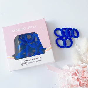 MANGO JELLY Metal Free Hair Ties (3cm) - School Colour Blue 36P - Twin Pack