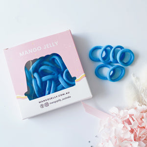 MANGO JELLY Metal Free Hair Ties (3cm) - School Colour Light Blue 36P - Twin Pack