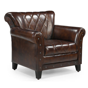 Studded Leather Arm Chair