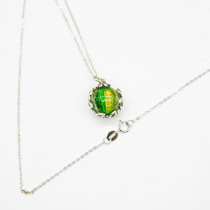 Gift Box - Aroma Necklace White Gold - Planet Aurum Verdant (Gold Green) + Purify Oil Blend