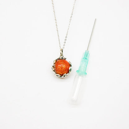 Gift Box - Aroma Necklace White Gold - Planet Solstice Sunburst (Fire Red) + Purify Oil Blend