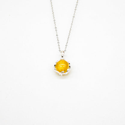 Gift Box - Aroma Necklace White Gold - Planet Jovian Gold (Golden Yellow) + Purify Oil Blend