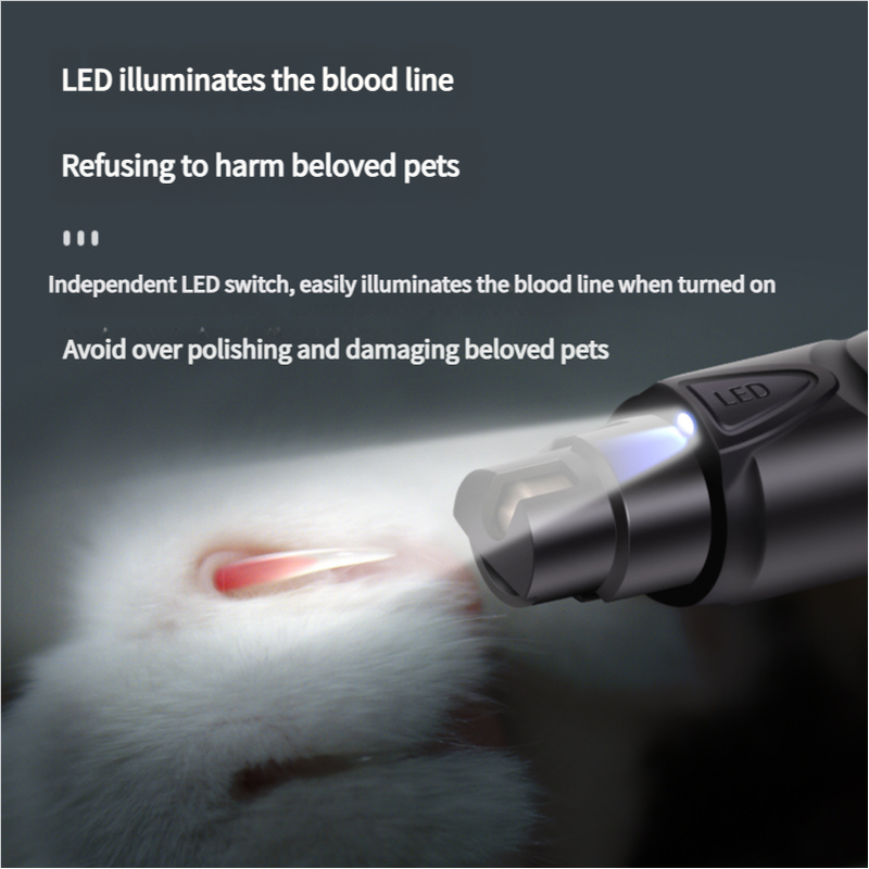 Dual - Speed Pet Nail Grinder with LED Light, USB Rechargeable, 5000 - 7500 RPM for Safe and Painless Grooming - Factory Direct Shop